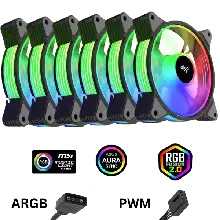 AIGO AR12 PRO PWM 5 IN 1 ARGB 120 M.M LED COOLING FAN KIT